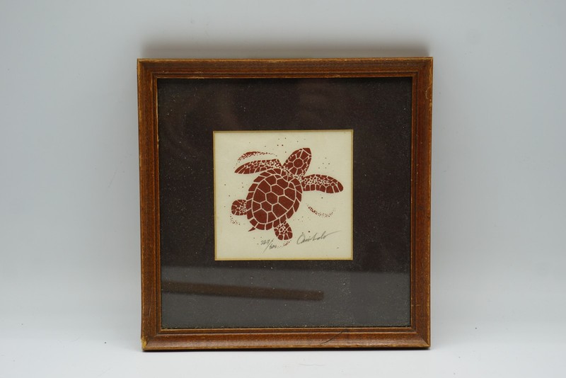 Signed Sea Turtle Art Print Limited Edition 227/500 Framed Marine Life