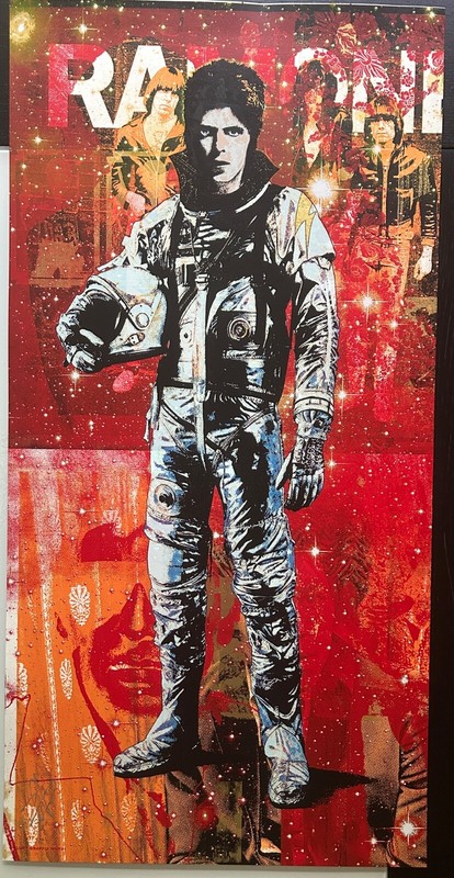 Bowie Monoprint 2016 unique and over Ramones poster by Blunt Graffix