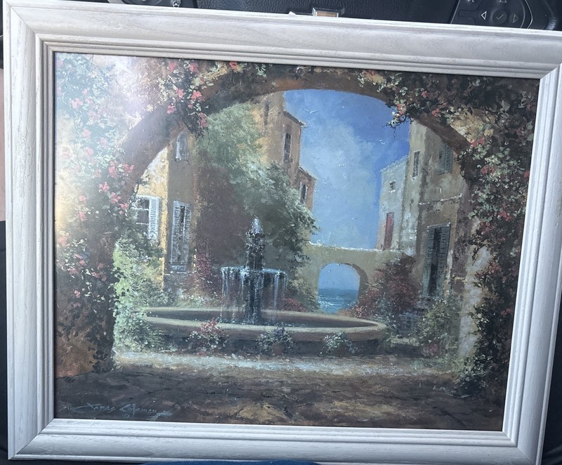 James Coleman “ Courtyard Fountain” Hand Signed