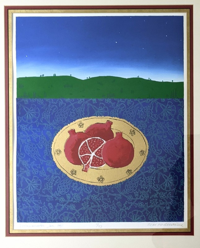 Zeki Findikoglu Signed Numbered Matted Framed Print Pomegranates 1995