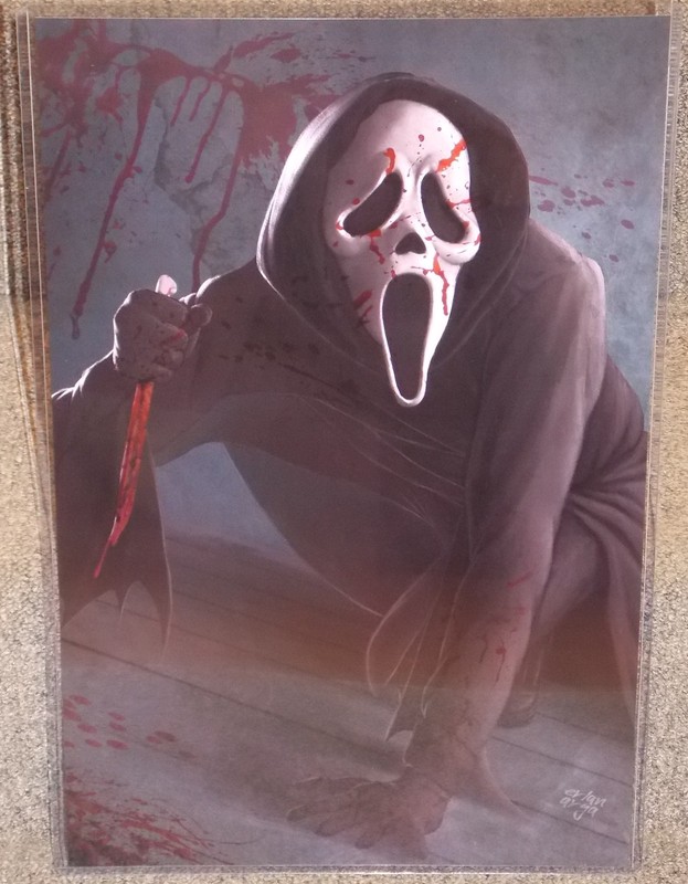 Scream Ghostface Glossy Art Horror Print 11 x 17 In Hard Plastic Sleeve