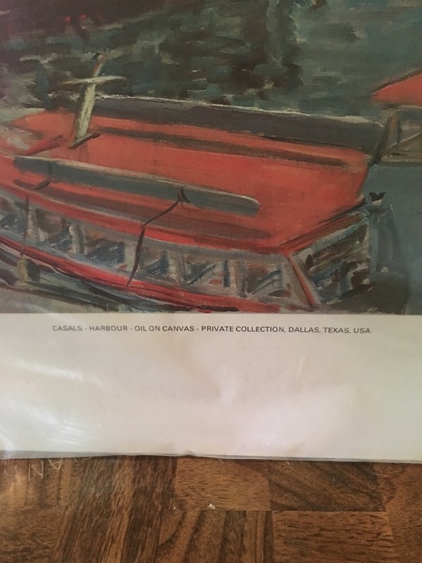 Lithograph Print Harbor By Casals Artwork Vintage 18 X 20 Inch gallery