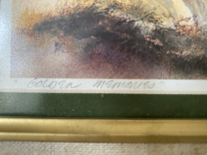 Diane Clapp Bartz Signed Print Golden Memories Palos Verdes CA Matted Framed gallery
