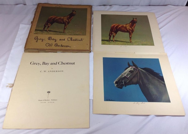 1955 C.W. Anderson Gray, Bay and Chestnut, Man O’ War, Grey Ghost Horse Prints