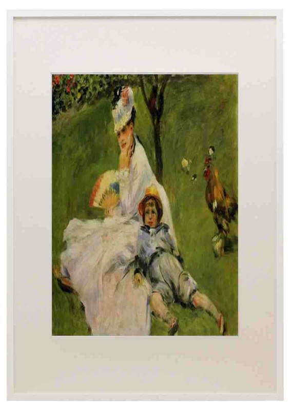 Camille Monet And Her Son Jean In The Garden At Argenteuil 1874 A3 A4 Framed Pr