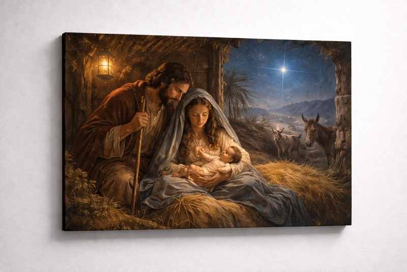 ICE ARMOR Large Canvas 24×36″ Holy Night of Hope Wall Art Canvas Print
