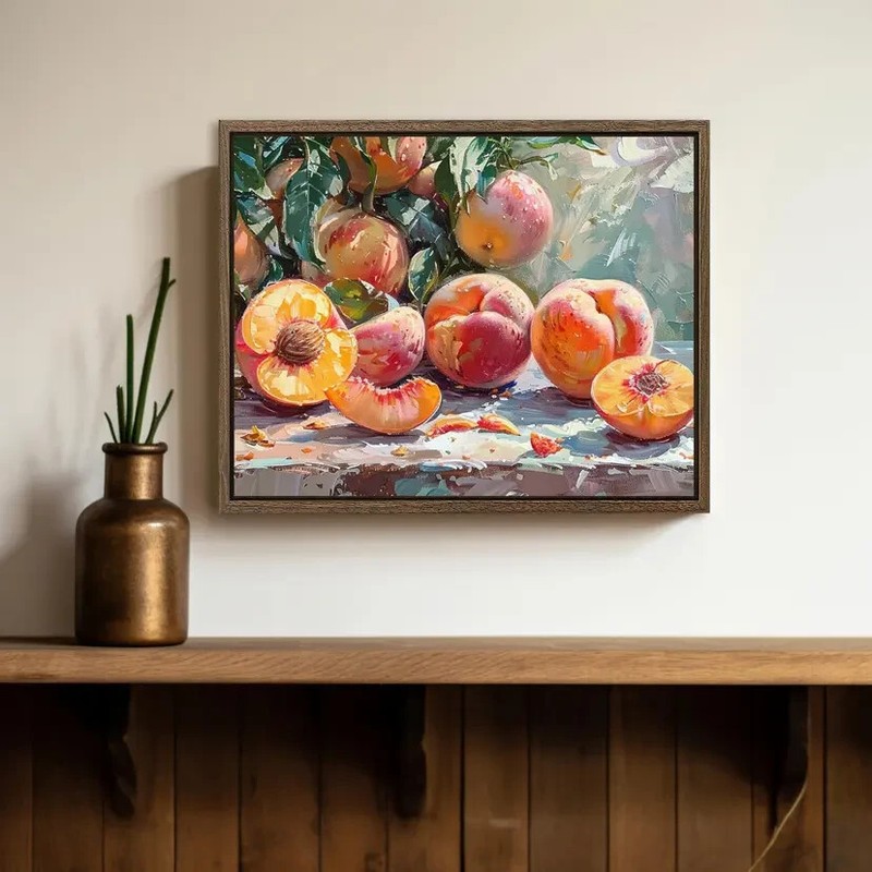Minimalist Peaches Painting Wall Art Rustic Wall Decor Home Decorations 20x25cm gallery