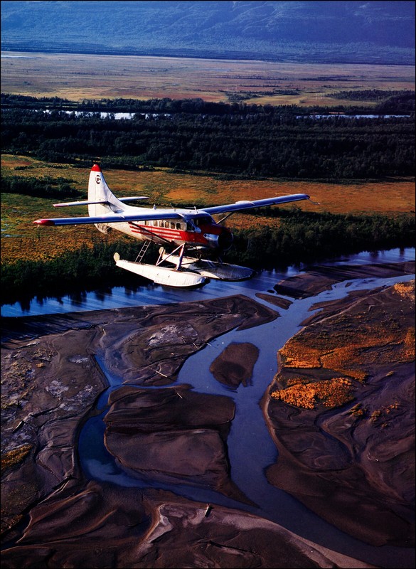 1988 Vintage Print De Havilland Otter Airboat Susitna River Anchorage Alaska