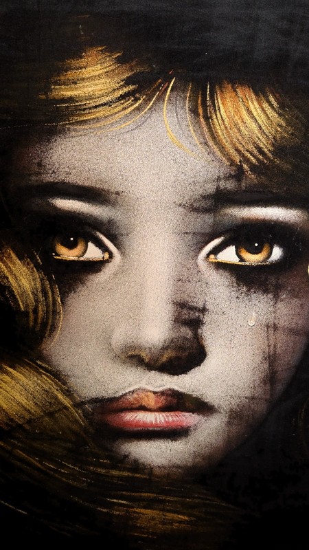 Velvet Wall Pop Art Crying Girl Joy Caros Print kitsch September love 70s 80s