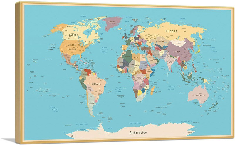 ARTCANVAS World Map Canvas Art Print