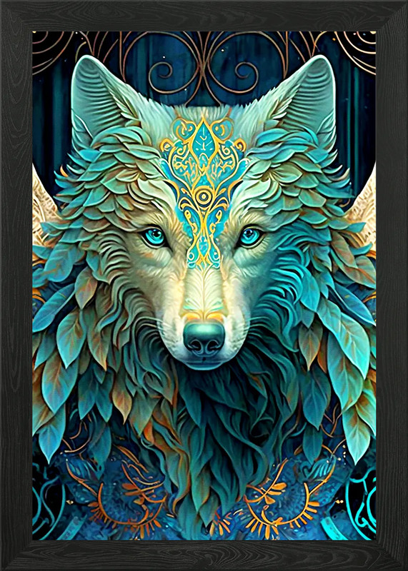 Wolf Framed Wall Art Poster Canvas Print Picture