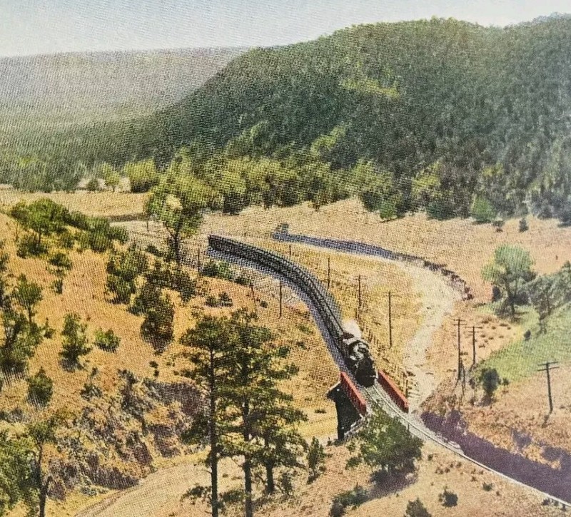 1927 Apache Canyon Railroad Southwest Plate Print New Mexico Santa Fe DWPP13