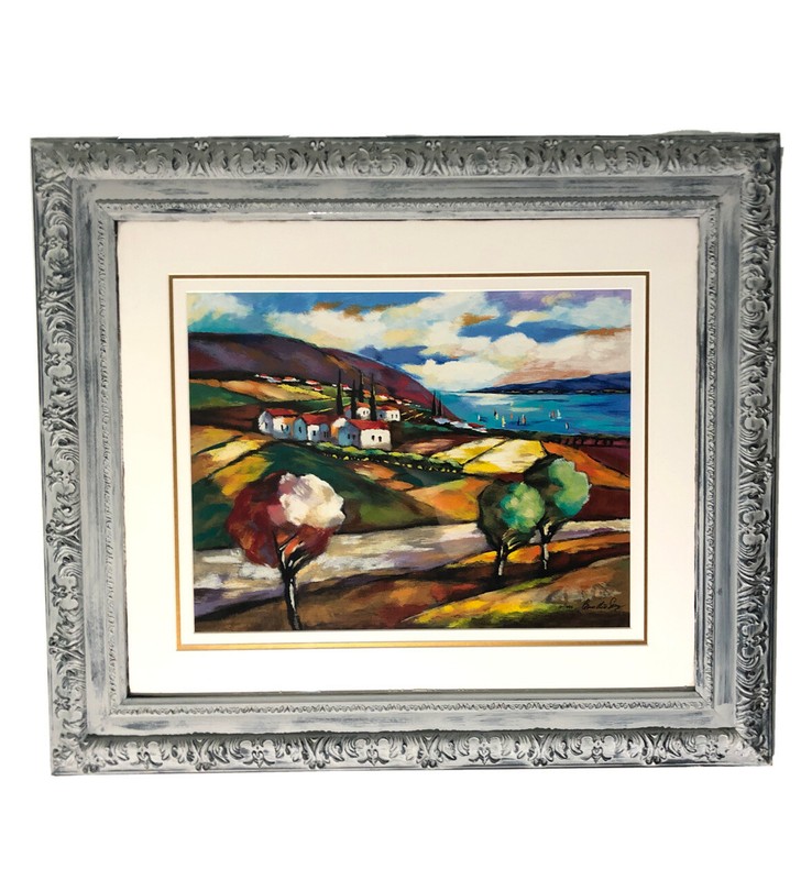 Brodinsky Framed/Signed, L.E Serigraph Print-Impressionist Art Painting. 31”x27” gallery