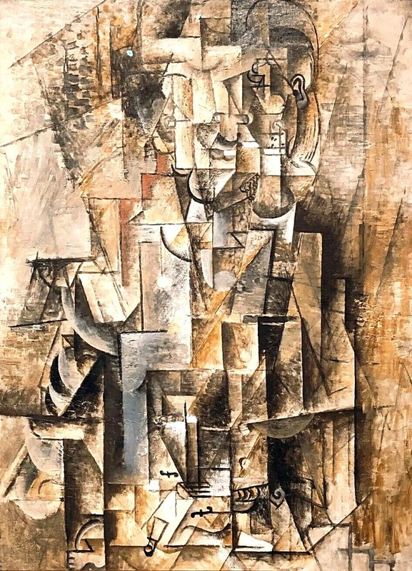 Man with a Violin (1912) by Pablo Picasso – 17″ x 22″ Fine Art Print – 00688