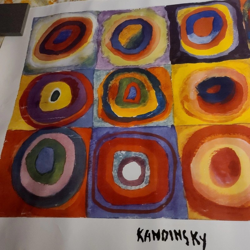 Vintage Lithograph WASSILY KANDINSKY OFFSET 2001 RARE FARBSTUDIE QUADRALE 1913 gallery