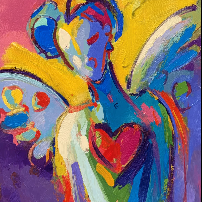 Angel with Heart 24x24 Giclée Art Print Ltd 1/25 Signed COA Rombley V52