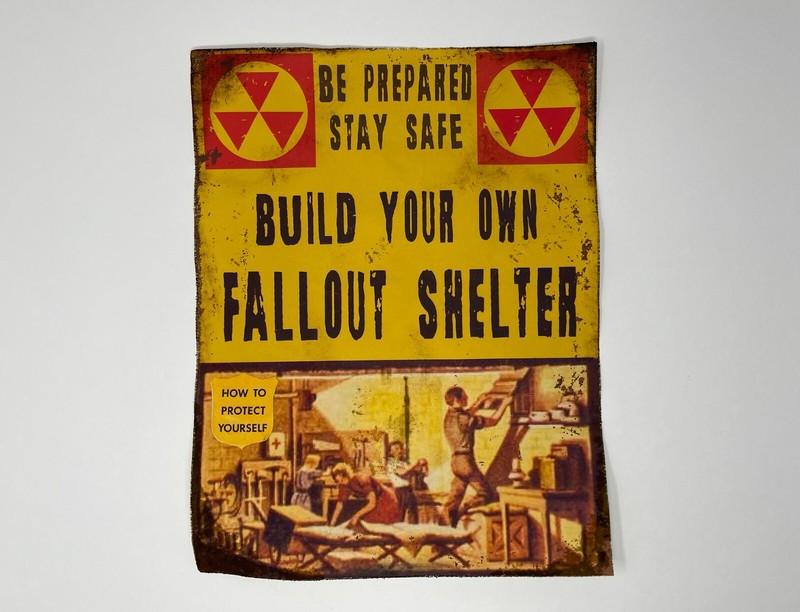 Fallout Poster Print Atomic Bomb Shelter Distressed Prints Nuclear Warning gallery