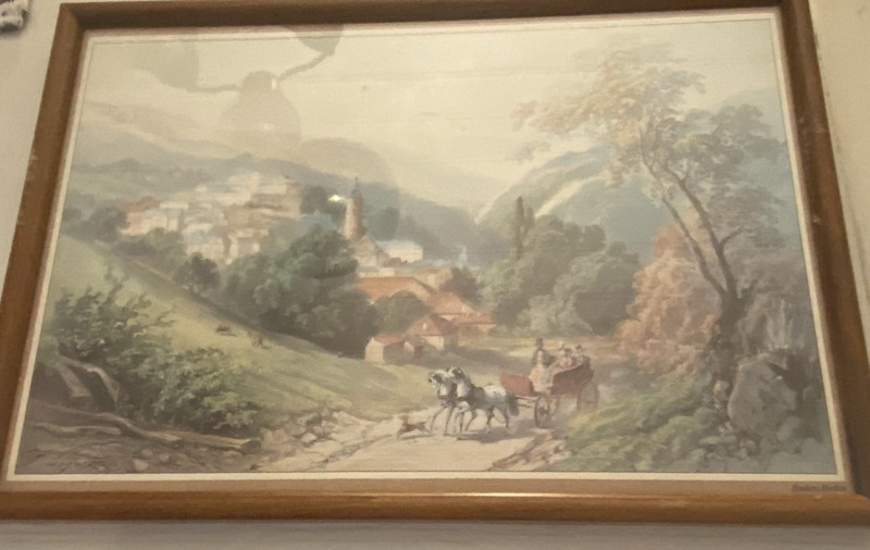 Baden Baden Framed Print Vtg. 14” X 10”