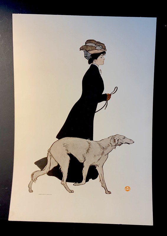 Edward Penfield “The Morning Stroll” Original Unframed 1908 Print 11”x 16” Nice