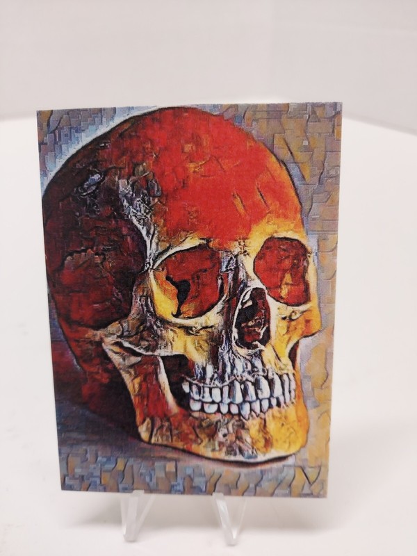 ACEO ATC Sketch Card – SKULLS SKELETON GOTH print 1/1 One of a kind V1