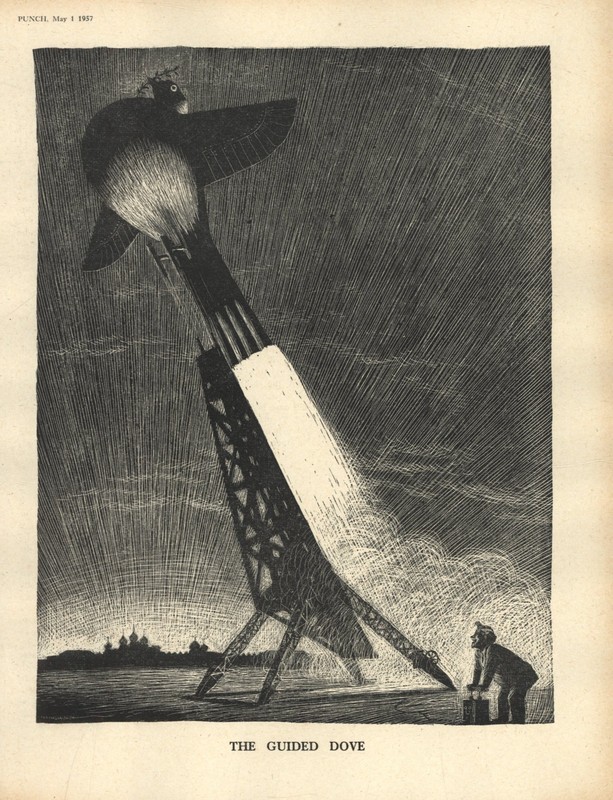 Rare 1957 Cartoon Satire: DUNCAN SANDYS – Britain goes Nuclear – DETERRENCE
