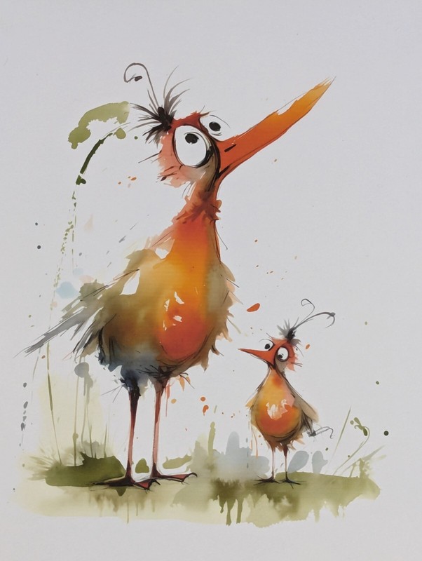 3 x Quality Giclee Print Nursery Children A4 Cartoon Owl Snake Rooster Birds NEW gallery