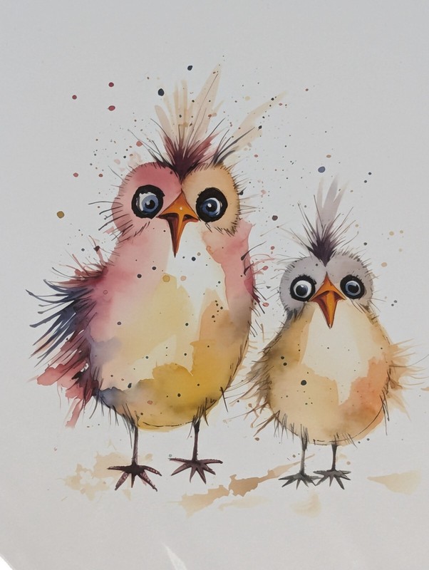 3 x Quality Giclee Print Nursery Children A4 Cartoon Owl Snake Rooster Birds NEW gallery