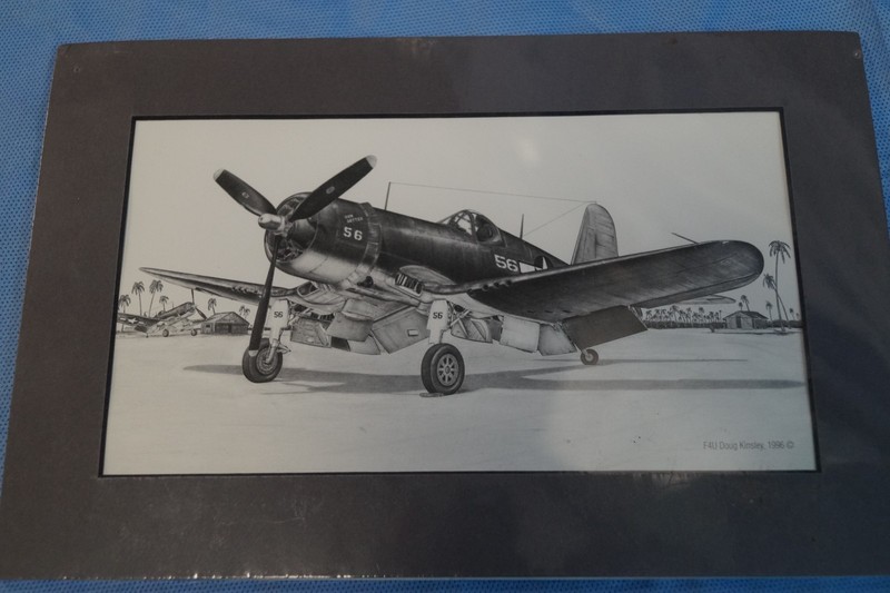 3 Doug Kinsley Matted Lithograph Aviation Illustrations B-17, P38, F4U Corisair gallery