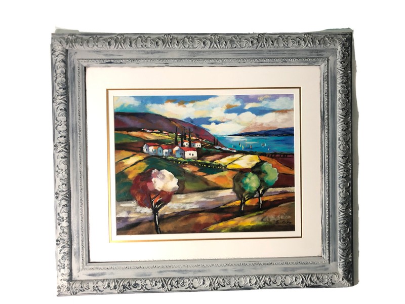 Brodinsky Framed/Signed, L.E Serigraph Print-Impressionist Art Painting. 31”x27” gallery
