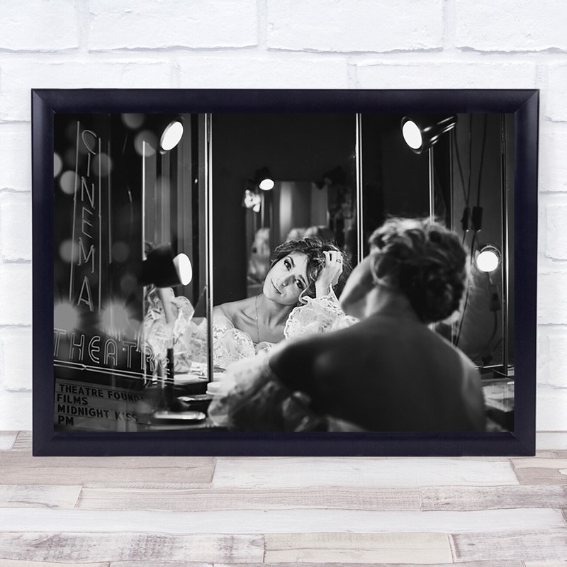 Backstage Girl Movie Dress Actress Cinematic Lamps Make Up Wall Art Print