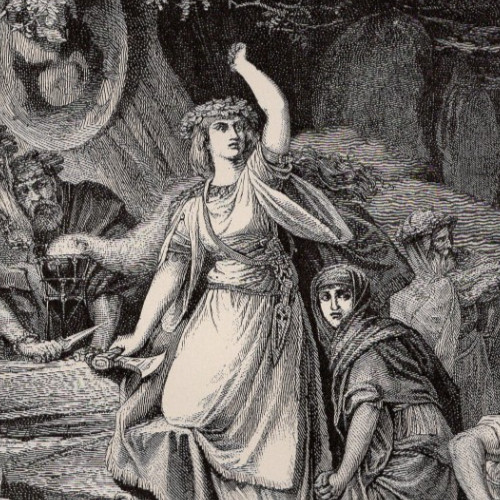Norma And Pollione Dramatic Operatic Forest Scene 1892 Antique Engraving