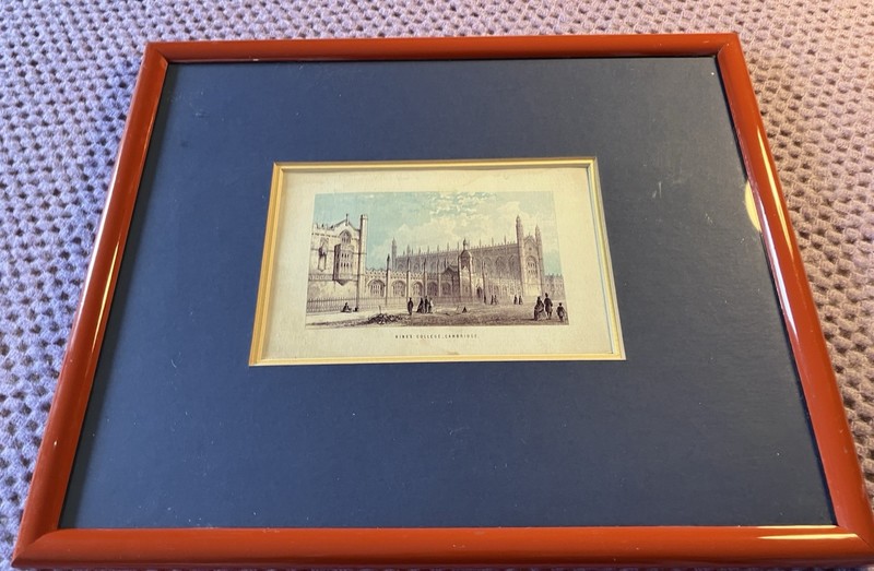 KINGS COLLEGE CAMBRIDGE UNIVERSITY Antique Victorian Era Aquatint Engraving gallery