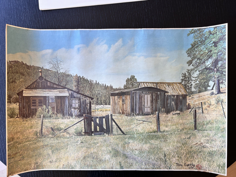 Ray Eyerly 1970 Print- "Rustic Cabin" Rich Color Unframed gallery