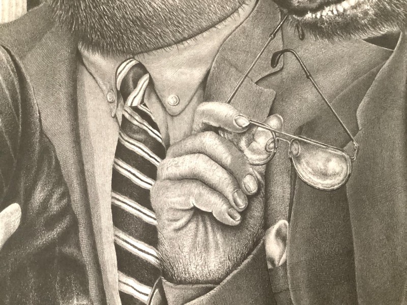 Poster Print Satirical Pigs in Suits Wall Street NY B & W Highly Detailed gallery