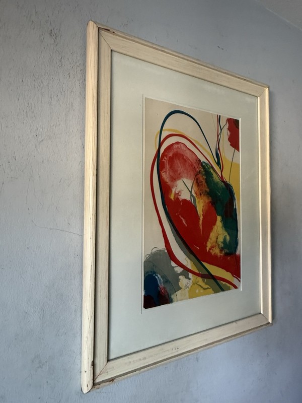 PAUL JENKINS VINTAGE MODERN ABSTRACT CUBISM LITHOGRAPH OLD CUBIST MODERNISM 1972 gallery