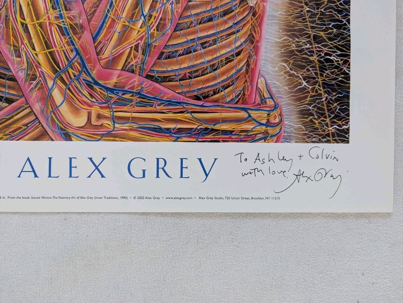 SIGNED by Alex Grey - Kissing - Doodled Art Print Poster, 18x24, Tool gallery