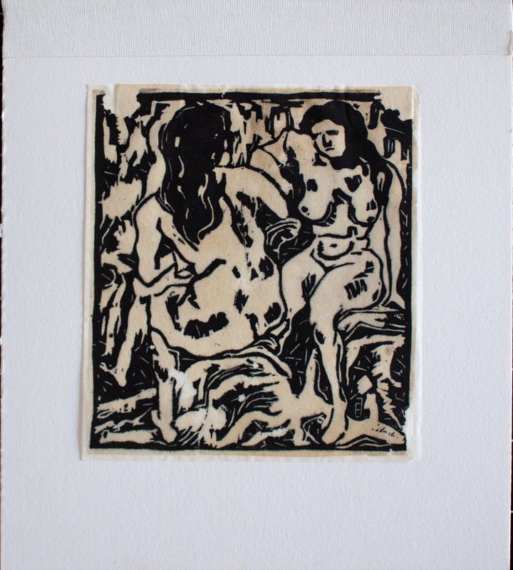 Eberhard Viegener Female Nude Expressionism Monogrammed Woodcut Circa 1920 gallery