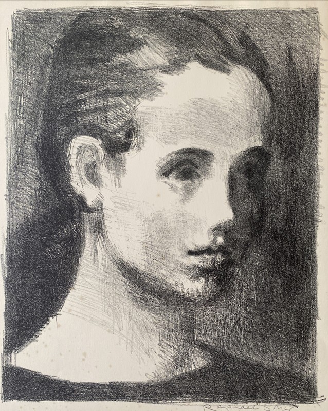 Raphael Soyer (American 1884-1987) «Head of a Girl» 1960 AAA Signed Lithograph