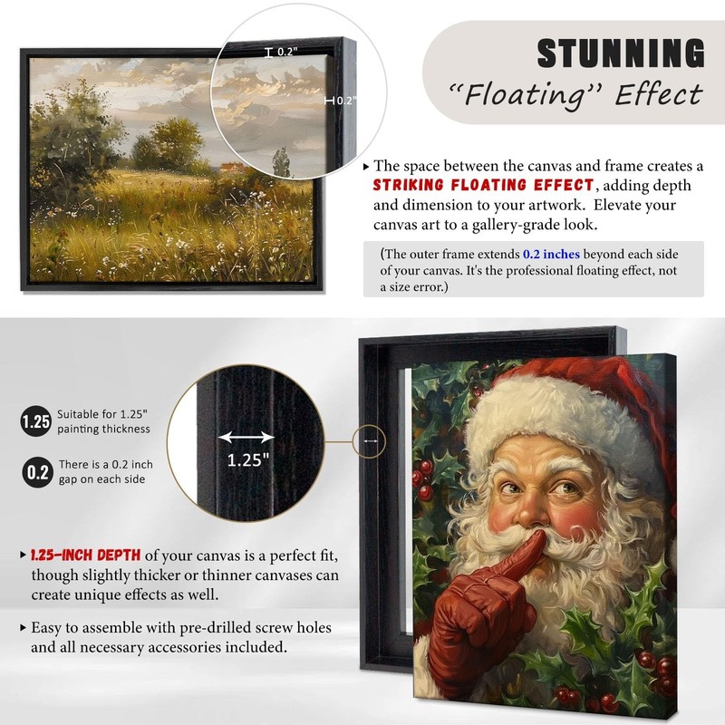 Canvas Floater Frame for Canvas Prints Fits 1.25 Inch Deep Canvas Walnut Floa... gallery