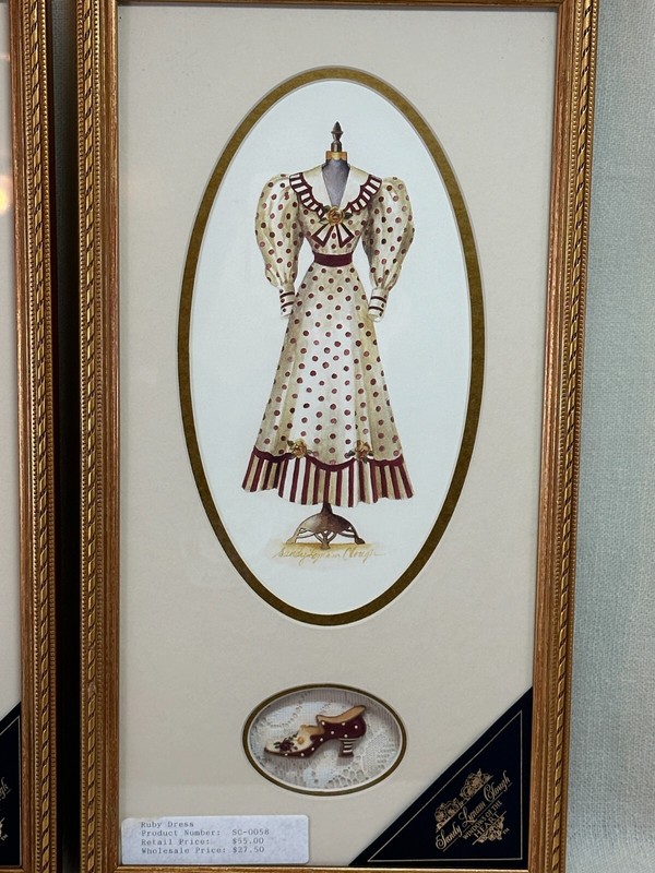 Coquette Style Wall Art Dress Shoes Fashion Framed Artwork Stripes Polka Dots gallery