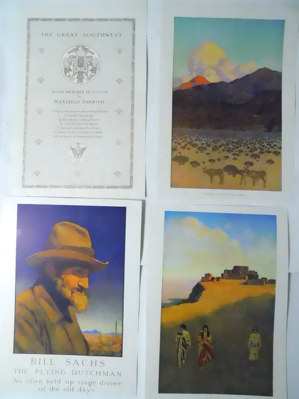 7 Maxfield Parrish Book Plates 7 Pictures «The Great Southwest» 1920-30’s