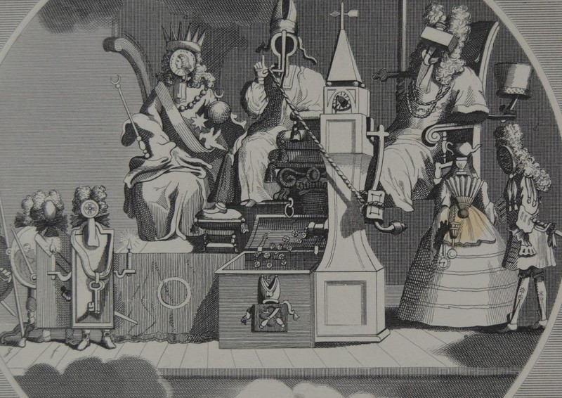 Antique Art William Hogarth Odd Abstract Surreal Engraving 1850 History gallery