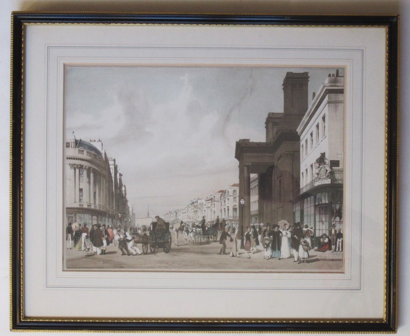 Original Thomas Shotter Boys 1842 hand coloured print, Regent Street, London