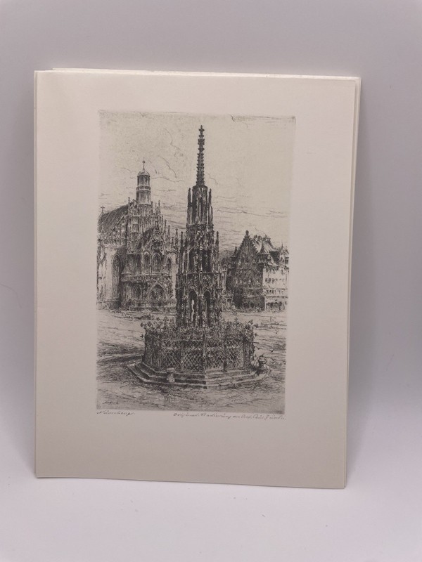 Vintage German Etching Print Lot Paul Geissler Rothenburg 12pc Set gallery