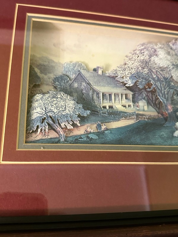 Handcut Paper Tole Victorian 3D Shadow Box Deep Frame Set Of 3 Glass Gallery gallery