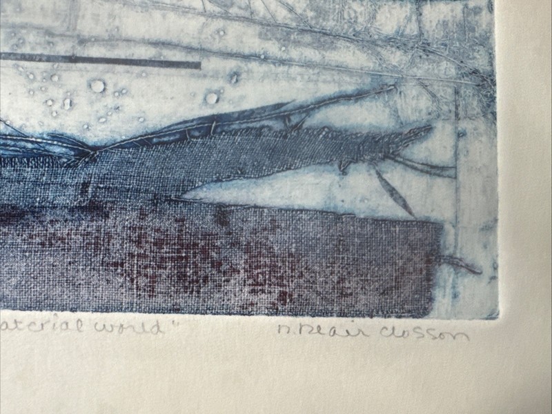 Nanci Blair Closson “Material World” Abstract Collagraph Signed One Of A Kind gallery