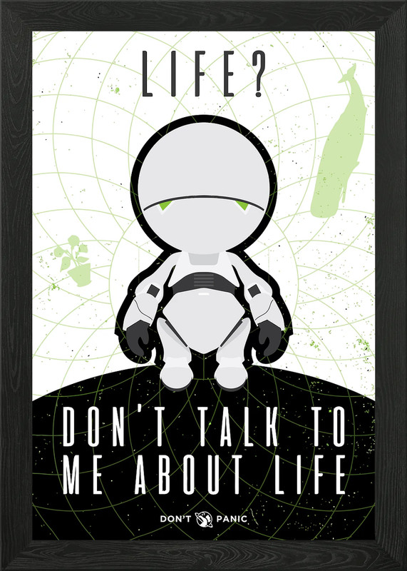 Marvin the Paranoid Android Poster Framed Wall Art Poster Canvas Print Picture