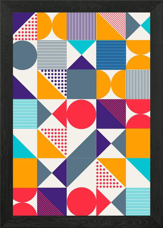 Geometric Chaos 1 Framed Wall Art Poster Canvas Print Picture