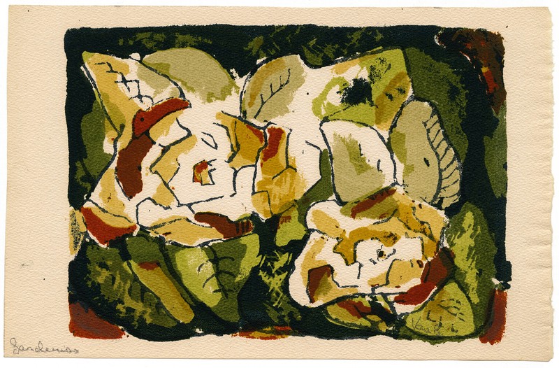 MARY VAN BLARCOM, 'GARDENIAS', color serigraph, Mid-Century Modernism gallery