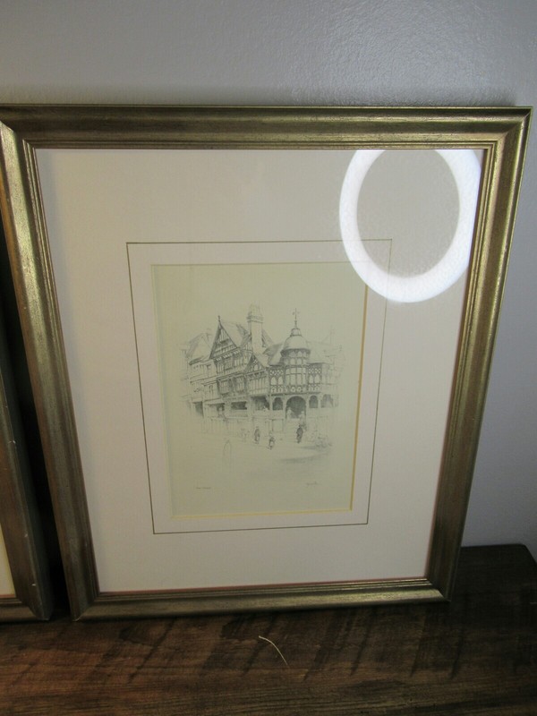 2x Framed & Mounted Genuine Old Prints Of Chester By Joseph Pike 10.5 x 13in gallery